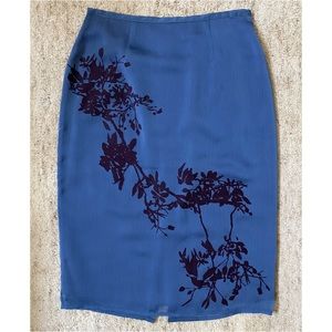 express / blue pencil skirt